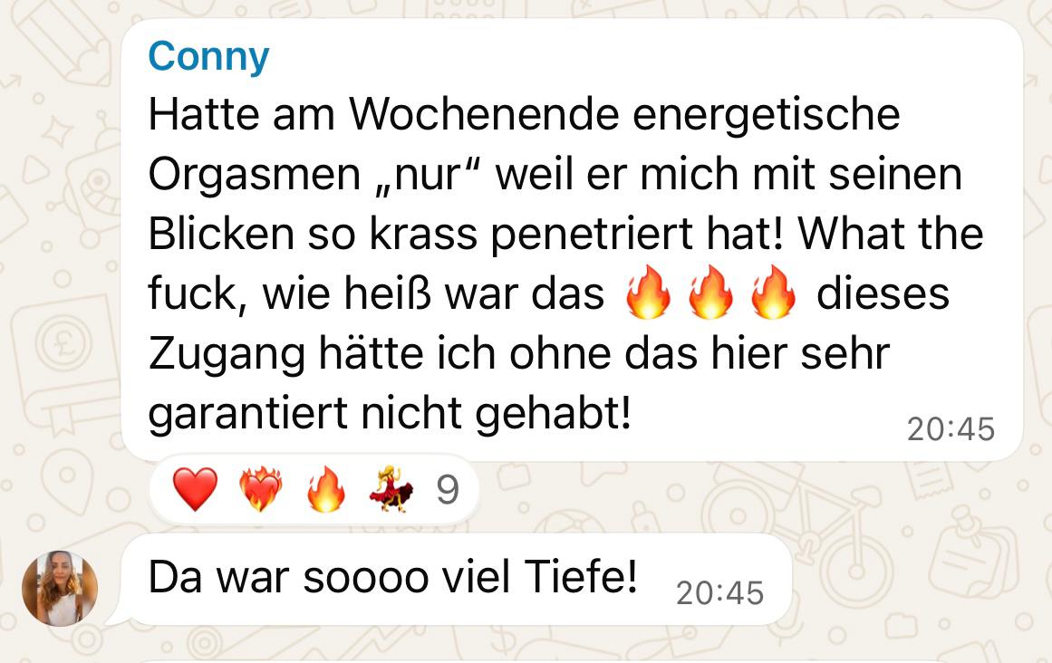 WhatsApp-Stimme: energetische Org@smen durch Blickkontakt